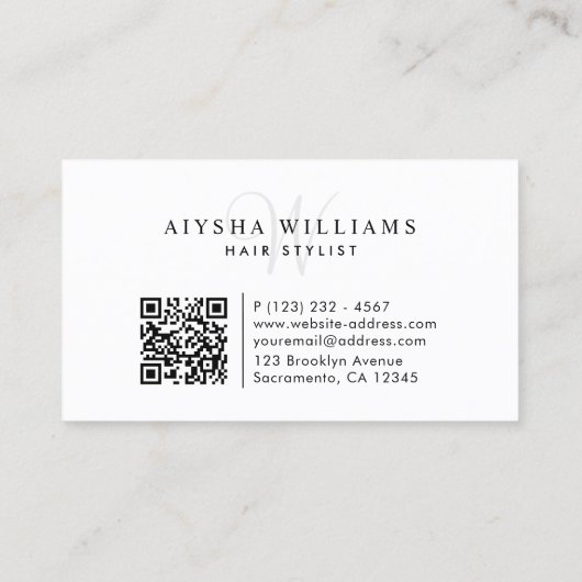 Vlechten Haar Stylist Modern Minimaal Visitekaartje (Achterkant)