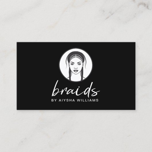 Vlechten Haar Stylist Modern Minimaal Visitekaartje (Voorkant)