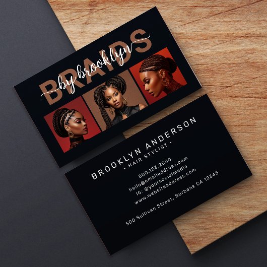 Vlechten Haar Stylist Moderne foto's Visitekaartje