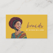 Vlechten Haar Stylist Moderne Retro Visitekaartje (Voorkant)