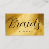 Vlechten Typografie Gouden penseelstreek Visitekaartje (Voorkant)