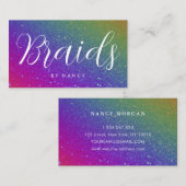 Vlechten Typografie Rainbow Glitter Sparkle Visitekaartje (Voorkant / Achterkant)