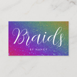 Vlechten Typografie Rainbow Glitter Sparkle Visitekaartje