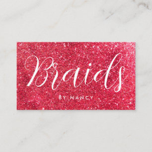 Vlechten Typografie Red Gold Glitter Visitekaartje