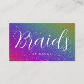 Vlechten Typografie Regenboog Glitters Glans Visitekaartje (Voorkant)