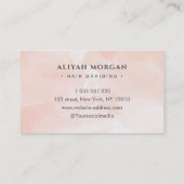 Vlechten Typografie Waterverf Blush Pink Visitekaartje (Achterkant)