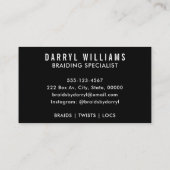 Vlechten Vlechten Braider Foto Afro Hair Stylist Visitekaartje (Achterkant)