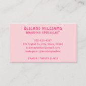 Vlechten Vlechten Braider Groovy Retro Kleurrijk Visitekaartje (Achterkant)