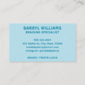 Vlechten Vlechten Vlechtvlechtmachine Groovy Retro Visitekaartje (Achterkant)