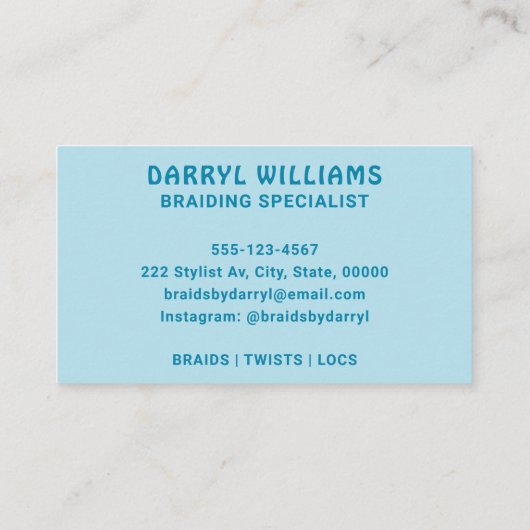 Vlechten Vlechten Vlechtvlechtmachine Groovy Retro Visitekaartje (Achterkant)