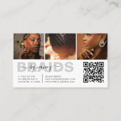 Vlechtlettertypografie Fotocollage QR-code Visitekaartje (Voorkant)