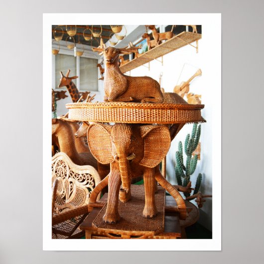 Vlechtwerk dieren poster (Voorkant)