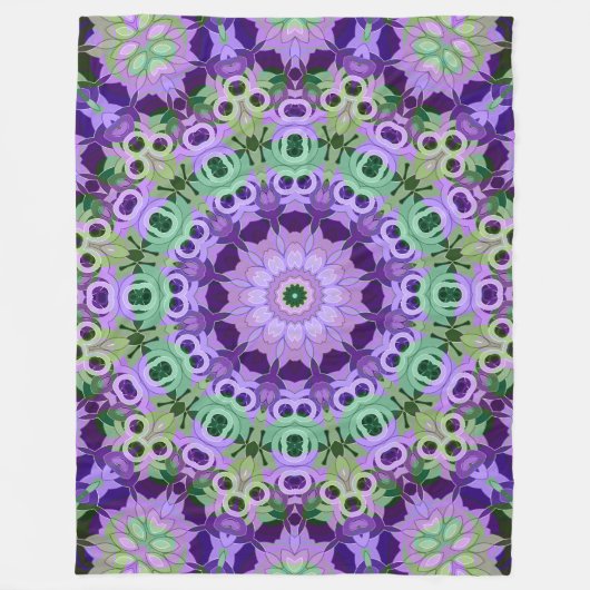 Vleece Blanket Mandala rond patroon kaleidoscoop Fleece Deken (Voorkant)