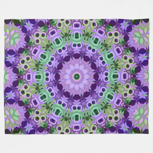 Vleece Blanket Mandala rond patroon kaleidoscoop Fleece Deken (Voorkant (Horizontaal))