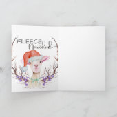 Vleece Navidad Cute Lamb Kerstmis Kaart (Binnen)