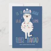 Vleece Navidad Fa La Llama Funny Kerstmis Feestdagenkaart (Voorkant)