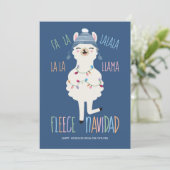 Vleece Navidad Fa La Llama Funny Kerstmis Feestdagenkaart (Staand voorkant)