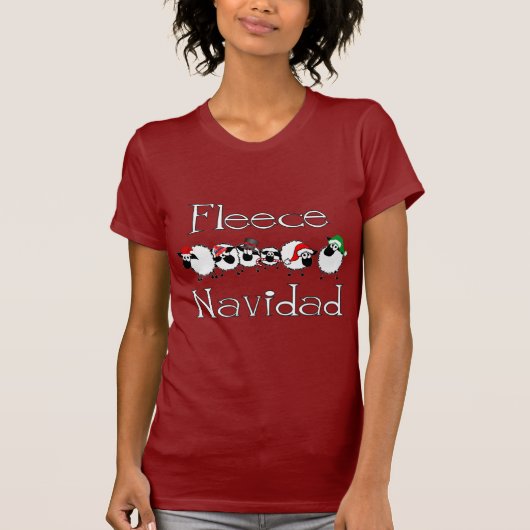 Vleece Navidad Funny Kerstkleding T-shirt (Voorkant)