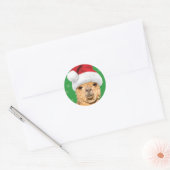Vleece Navidad Kerstmis Llama met Santa Hat Ronde Sticker (Envelop)