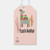Vleece Navidad Llama Kerstmis Cadeaulabel (Voorkant)