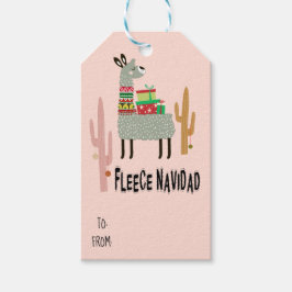 Vleece Navidad Llama Kerstmis Cadeaulabel