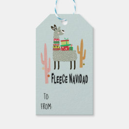 Vleece Navidad Llama Kerstmis Cadeaulabel