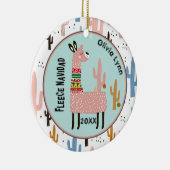 Vleece Navidad Llama Kerstmis Keramisch Ornament (Rechts)