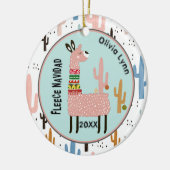 Vleece Navidad Llama Kerstmis Keramisch Ornament (Links)