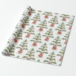 Vleece Navidad Sheep kerstboom Cadeaupapier