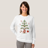 Vleece Navidad Sheep kerstboom T-shirt (Voorkant volledig)