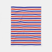 Vleece Red White en Blue Striped Throw Blanket Fleece Deken (Voorkant)