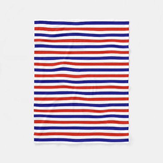 Vleece Red White en Blue Striped Throw Blanket Fleece Deken (Voorkant)