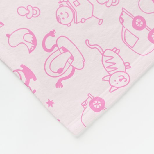 Vleekbank lichtroze fleece deken (Hoek)