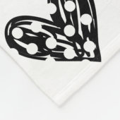 Vleekbank - Zwart en wit hart Fleece Deken (Hoek)