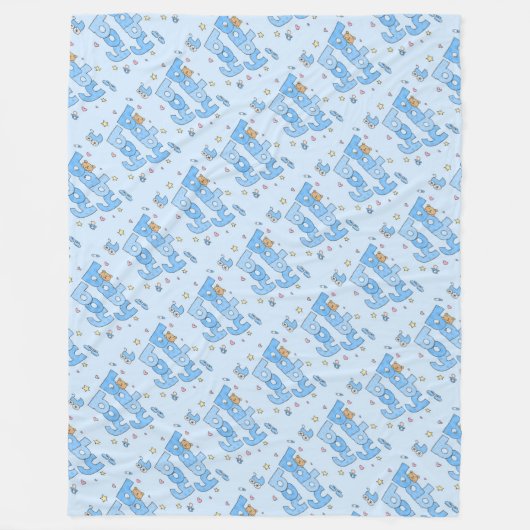 Vleekzak/babyjongen Fleece Deken (Voorkant)