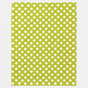 Vleekzak/olijf met witte poolpunten fleece deken