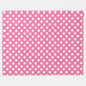 Vleekzak/roze met witte pooldots fleece deken (Voorkant (Horizontaal))