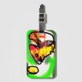 Vleerhond kunst bagagelabel (Voorkant (verticaal))