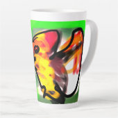Vleerhond kunst latte mok (Rechterhoek)