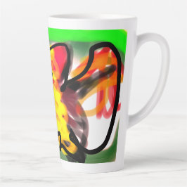 Vleerhond kunst latte mok