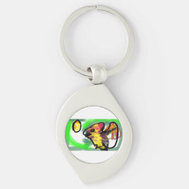 Vleerhond kunst sleutelhanger
