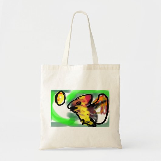 Vleerhond kunst tote bag (Voorkant)