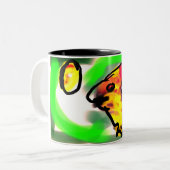 Vleerhond kunst tweekleurige koffiemok (Voorkant links)