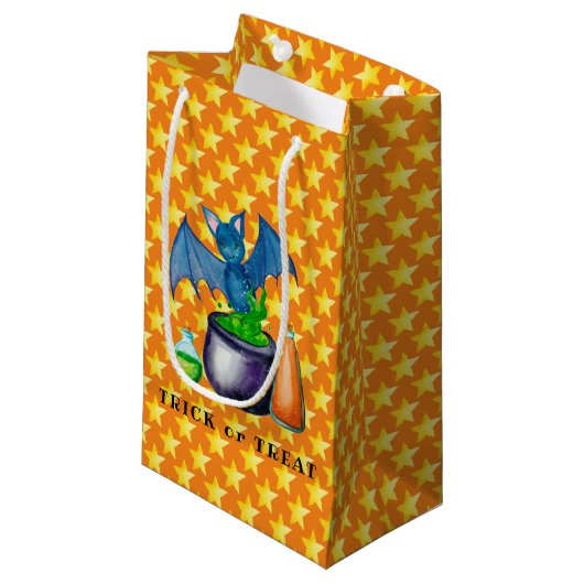 Vleermuis en Borrelende Ketel Cadeautas (Voorkant Gekanteld)