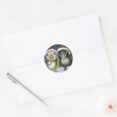 Vleermuis en raaf ronde sticker (Envelop)
