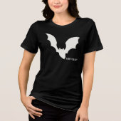 Vleermuis Gek Grappig Halloween Minimaal Tri-Blend Shirt (Voorkant)