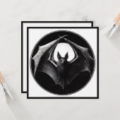 Vleermuis Goth Horror Kaart (Voorkant / Achterkant in situ)