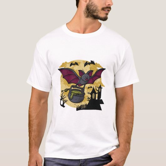 Vleermuis Halloween T-shirt (Voorkant)