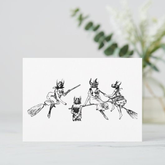 Vleermuis Heksen Kaart (Staand voorkant)