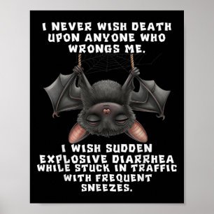 Vleermuis I Wens Niemand Dood Die Me Onrecht Aando Poster